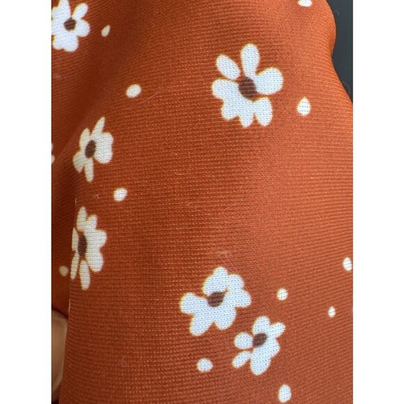 Faithful The Brand Bikini Set Size Large Shirred Lindsay & Luna Orange Floral - Picture 9 of 11